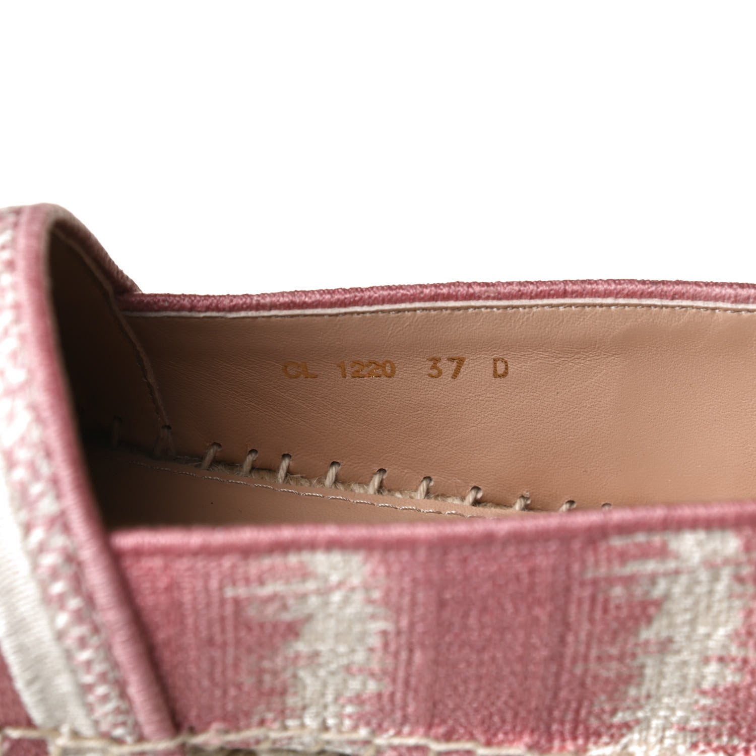Christian Dior Cotton Embroidered D-Stripes Granville Espadrille 37 Deep Nude 11 of 12