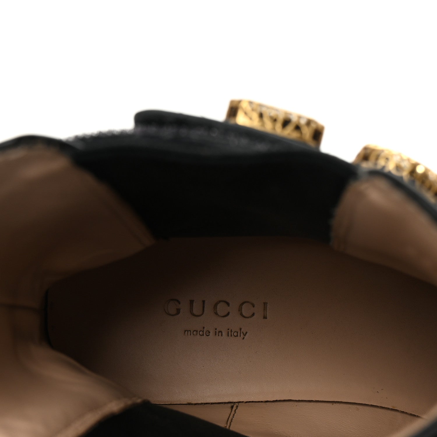 Gucci Calfskin Crystal GG Trip Chelsea Ankle Boots 36.5 Black 8 of 9