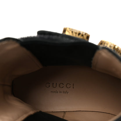 Gucci Calfskin Crystal GG Trip Chelsea Ankle Boots 36.5 Black 8 of 9