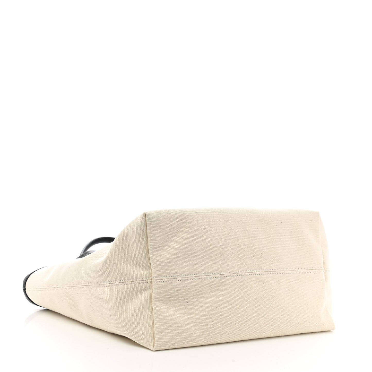 Cotton Canvas Calfskin Cities Paris Jumbo Small Tote Bag White