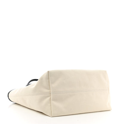 Balenciaga Cotton Canvas Calfskin Cities Paris Jumbo Small Tote Bag White 4 of 10