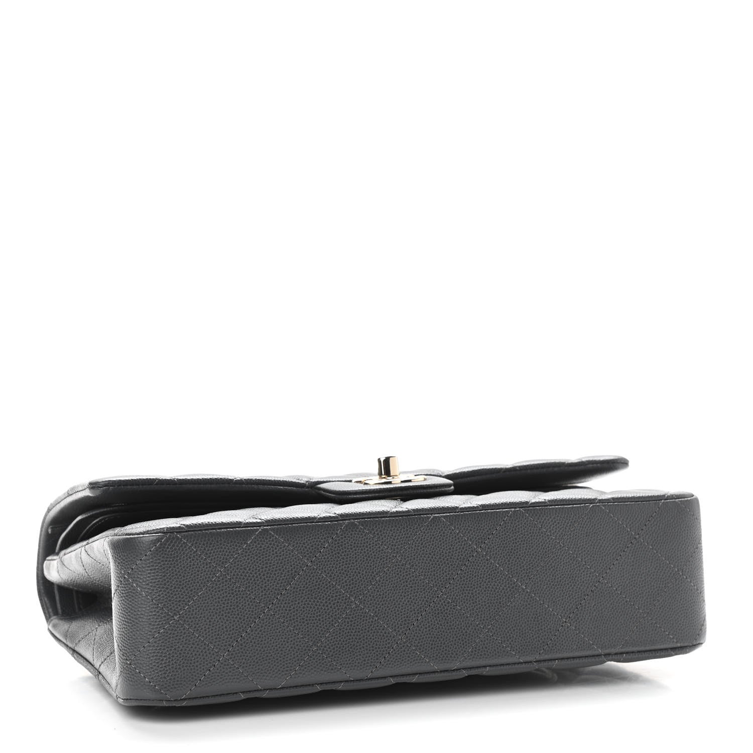 Chanel Caviar Quilted Medium Double Flap Dark Grey 3 of 10