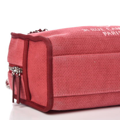 Chanel Canvas Deauville Small Bowling Bag Dark Pink 9 of 10