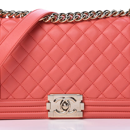 Chanel Lambskin Quilted Medium Boy Flap Coral 7 of 12