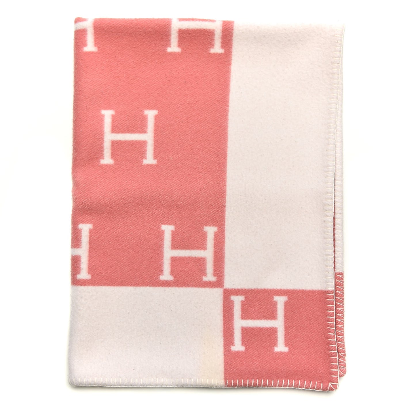 Wool Cashmere Avalon Baby Blanket Rose Airelle White
