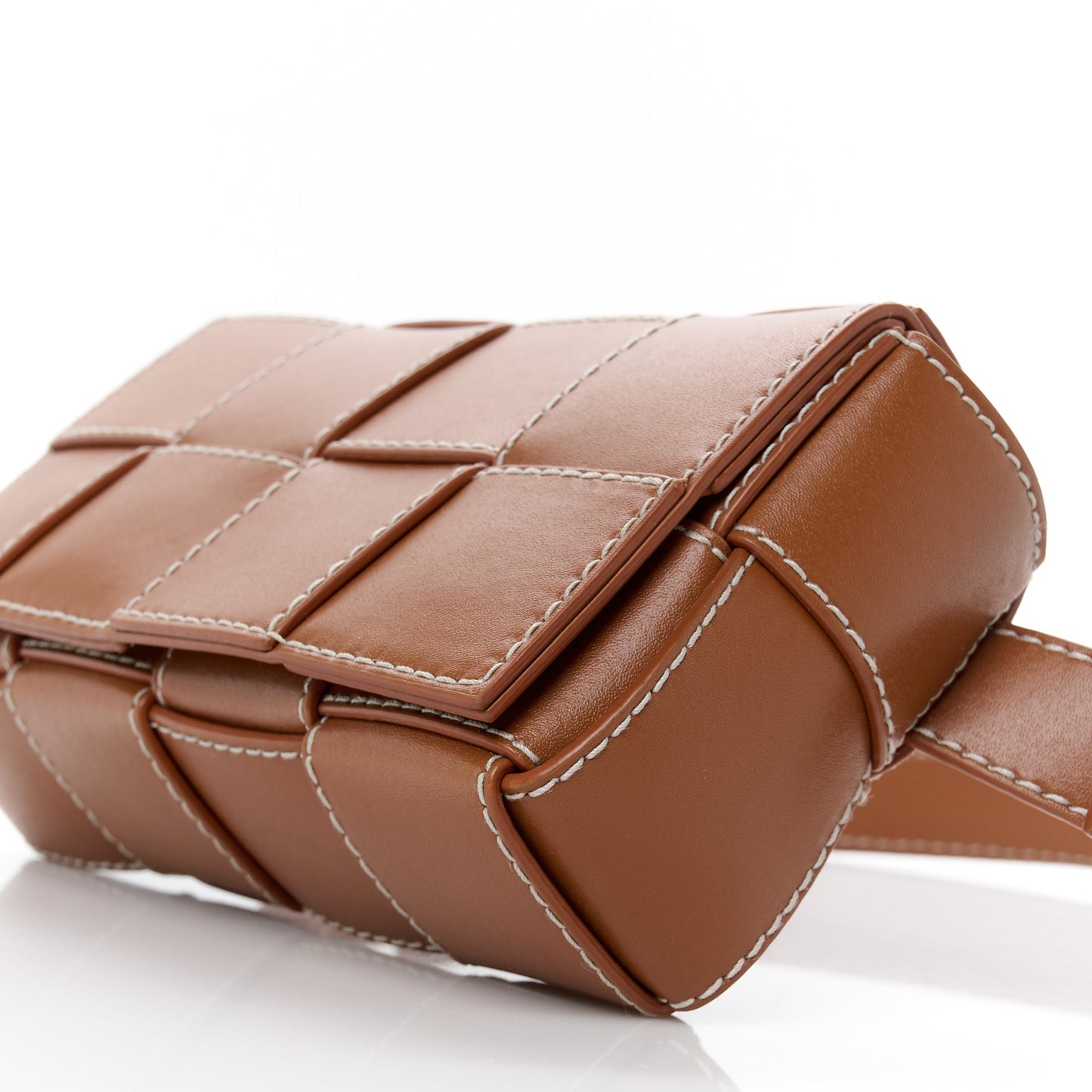 Calfskin Maxi Intreccio Mini Cassette Belt Bag Wood