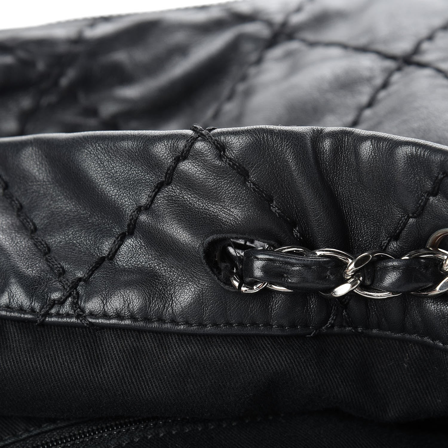 Chanel Lambskin Expandable Tote Black 13 of 15
