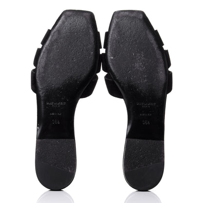 Saint Laurent Velvet Nu Pied 05 Sandals 38.5 Black 4 of 5