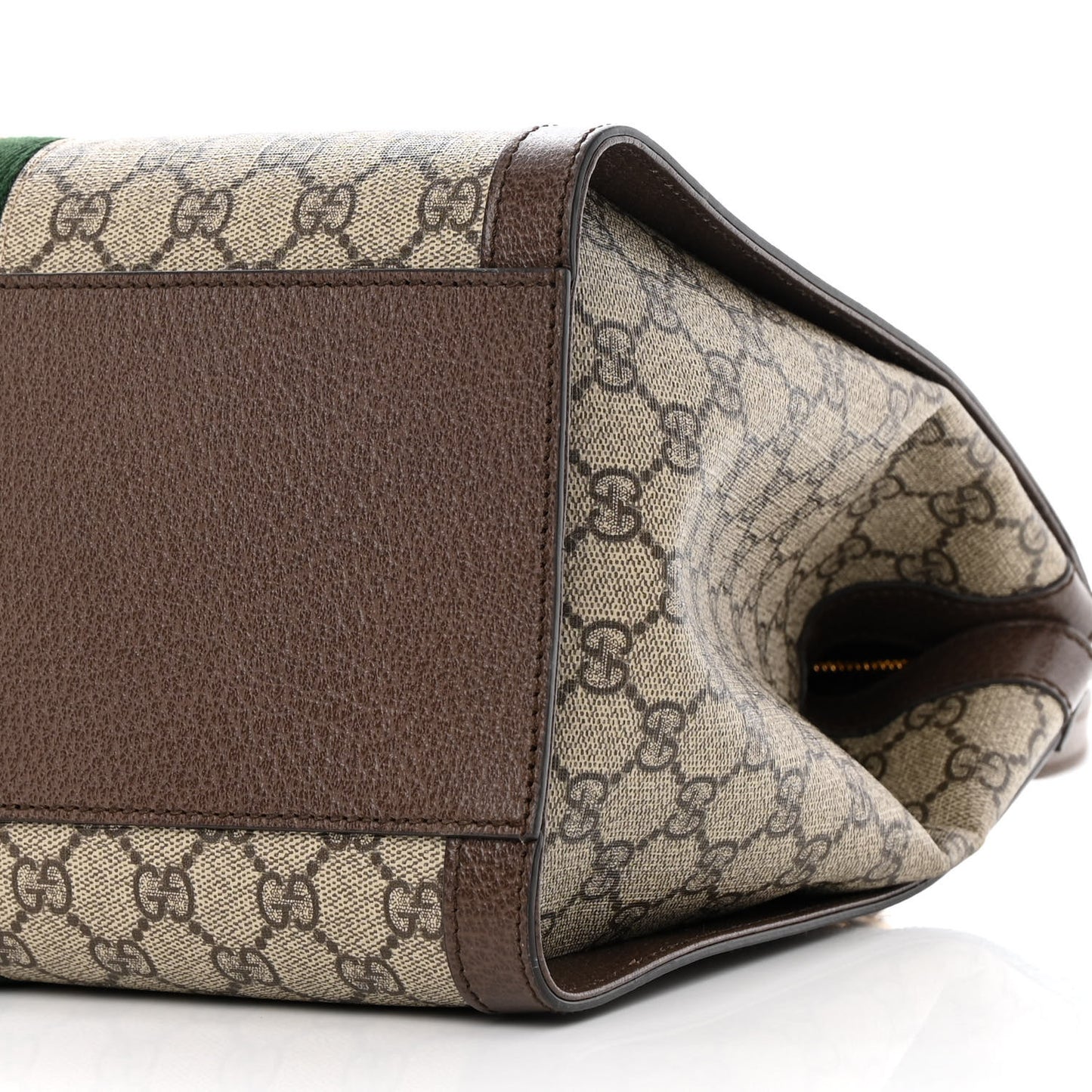 GG Supreme Monogram Web Medium Ophidia Tote Bag Brown