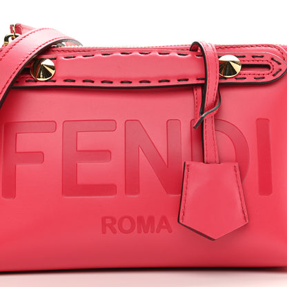 Fendi Vitello King Logo Embossed Mini By The Way Boston Bag Lampone 15 of 19
