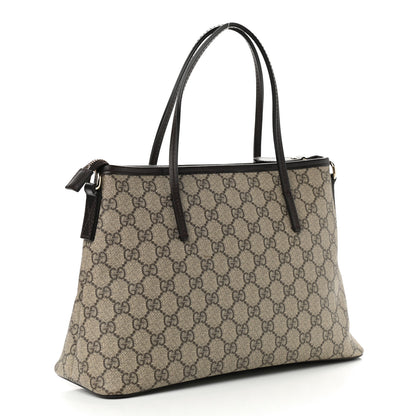 Gucci GG Supreme Monogram Small Zippered Tote Dark Brown 3 of 11