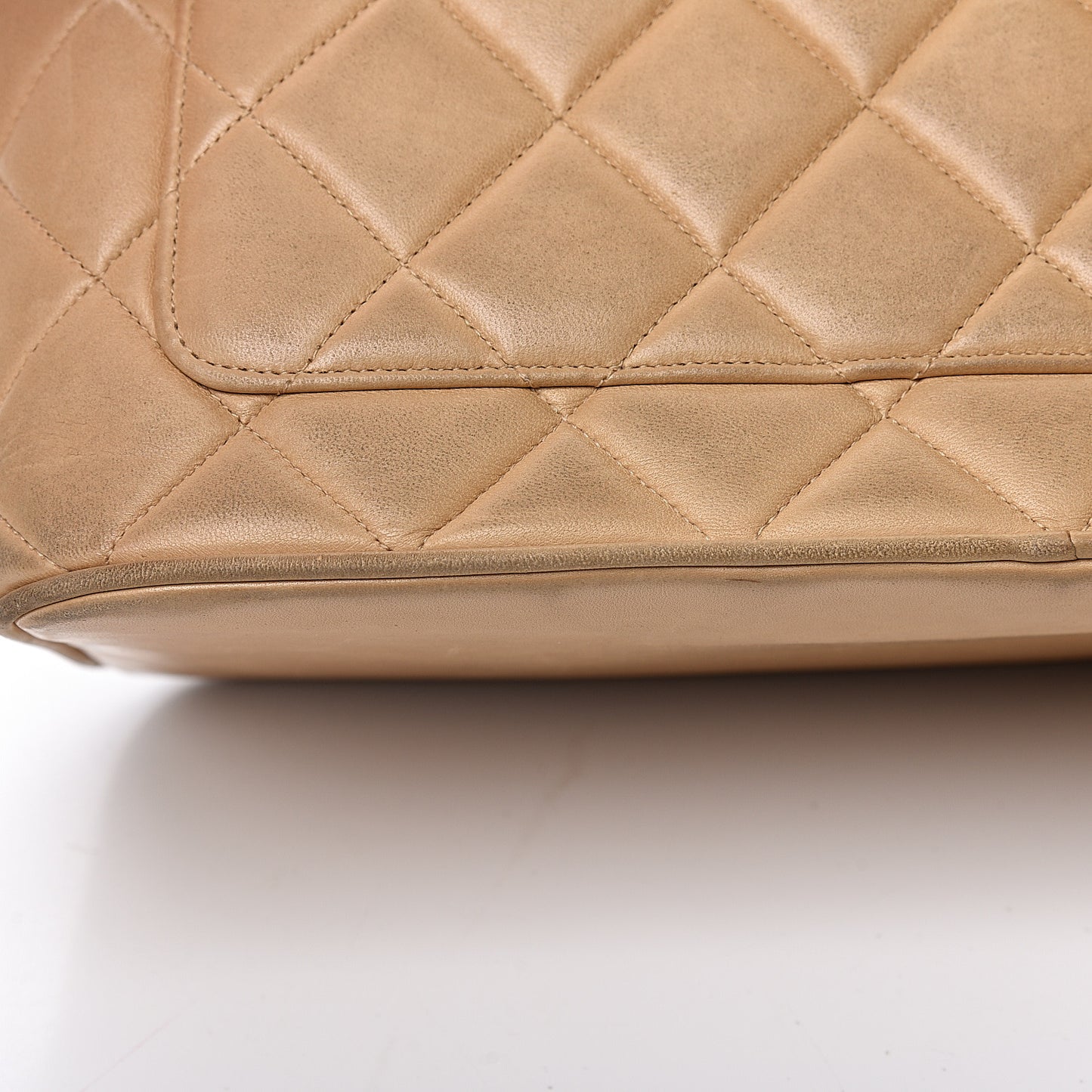Lambskin Quilted Medallion Tote Beige