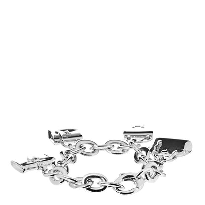 Hermes Sterling Silver Four Handbag Charm Bracelet 3 of 4