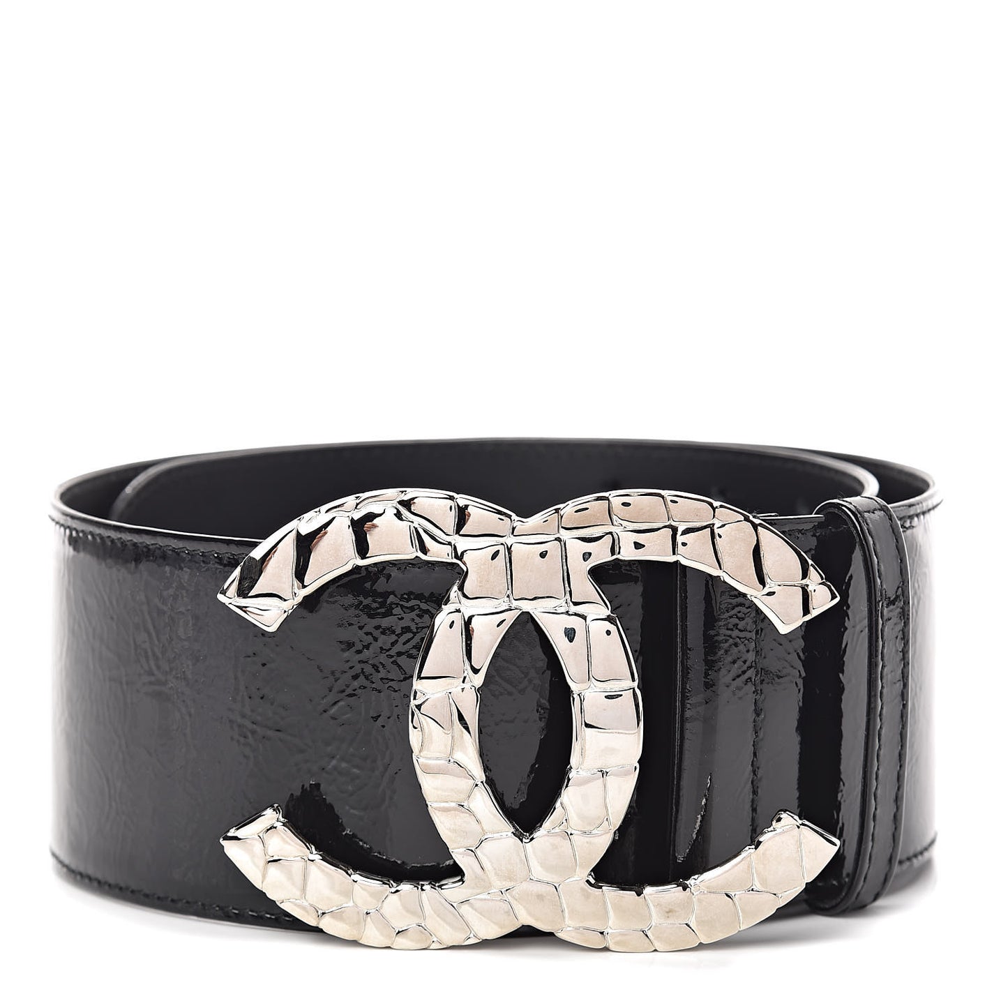 Patent Calfskin CC Wide Belt 70 28 Black