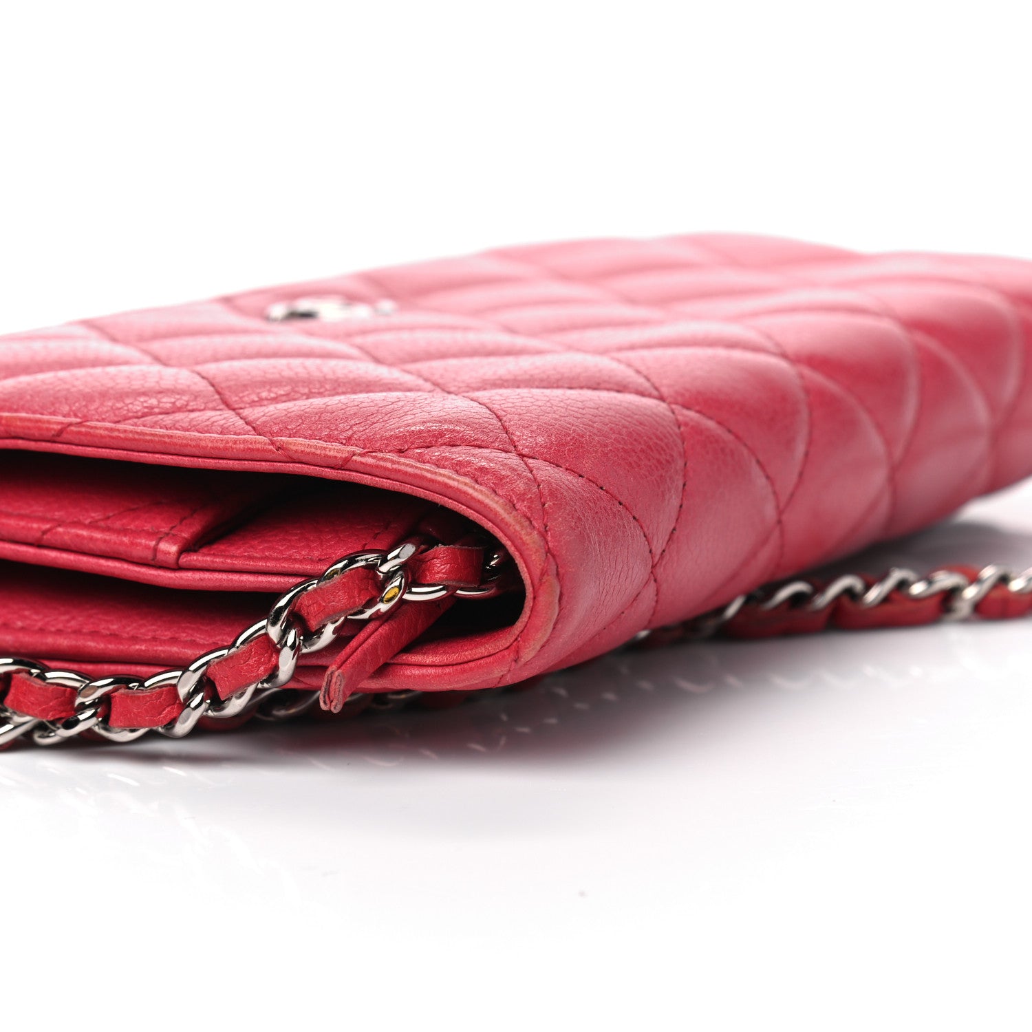 Chanel Caviar Quilted Wallet on Chain WOC Red 16 of 16