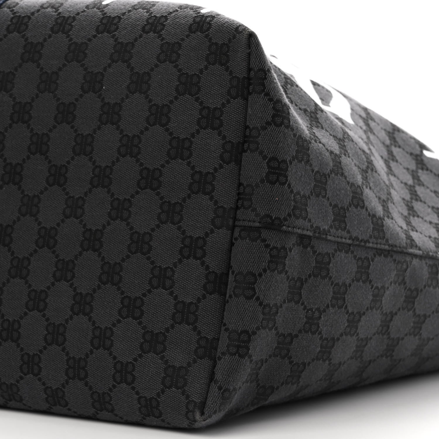 Gucci X BALENCIAGA BB Monogram Web Graffiti Large Ophidia Shopping Tote Black 11 of 13