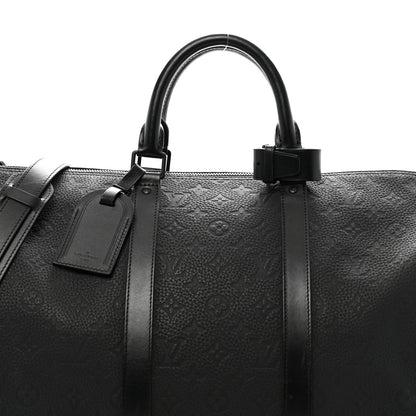 Louis Vuitton Taurillon Monogram Keepall Bandouliere 50 Black 6 of 9