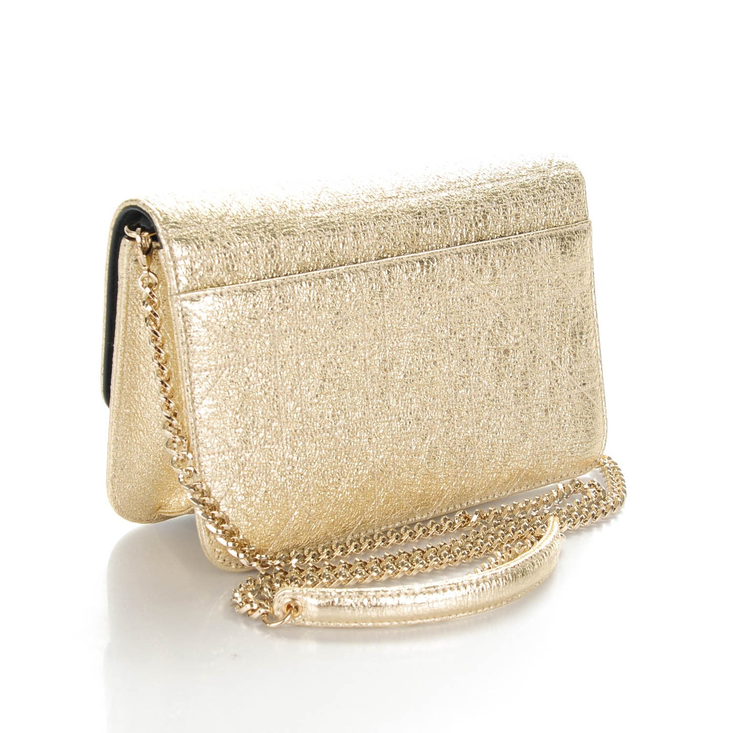 Christian Dior Washed Metallic Lambskin Miss Dior Promenade Pouch Stardust Gold 3 of 8