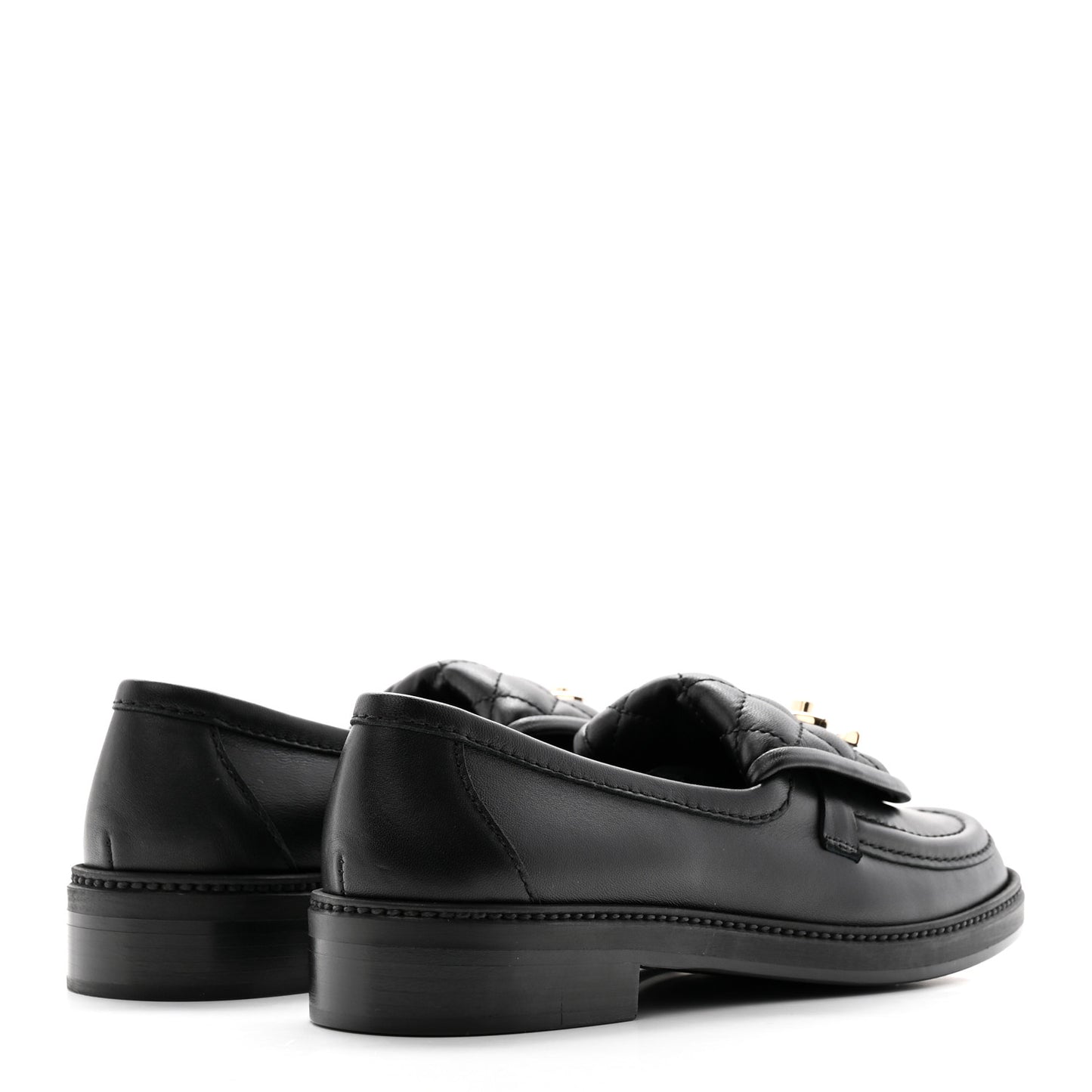 Lambskin Quilted CC Turnlock Loafers 37 Black
