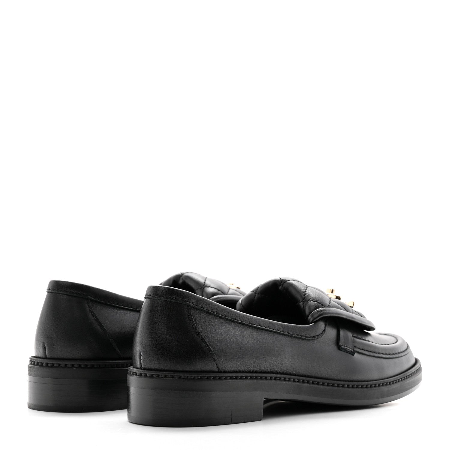 Chanel Lambskin Quilted CC Turnlock Loafers 37 Black 4 of 12