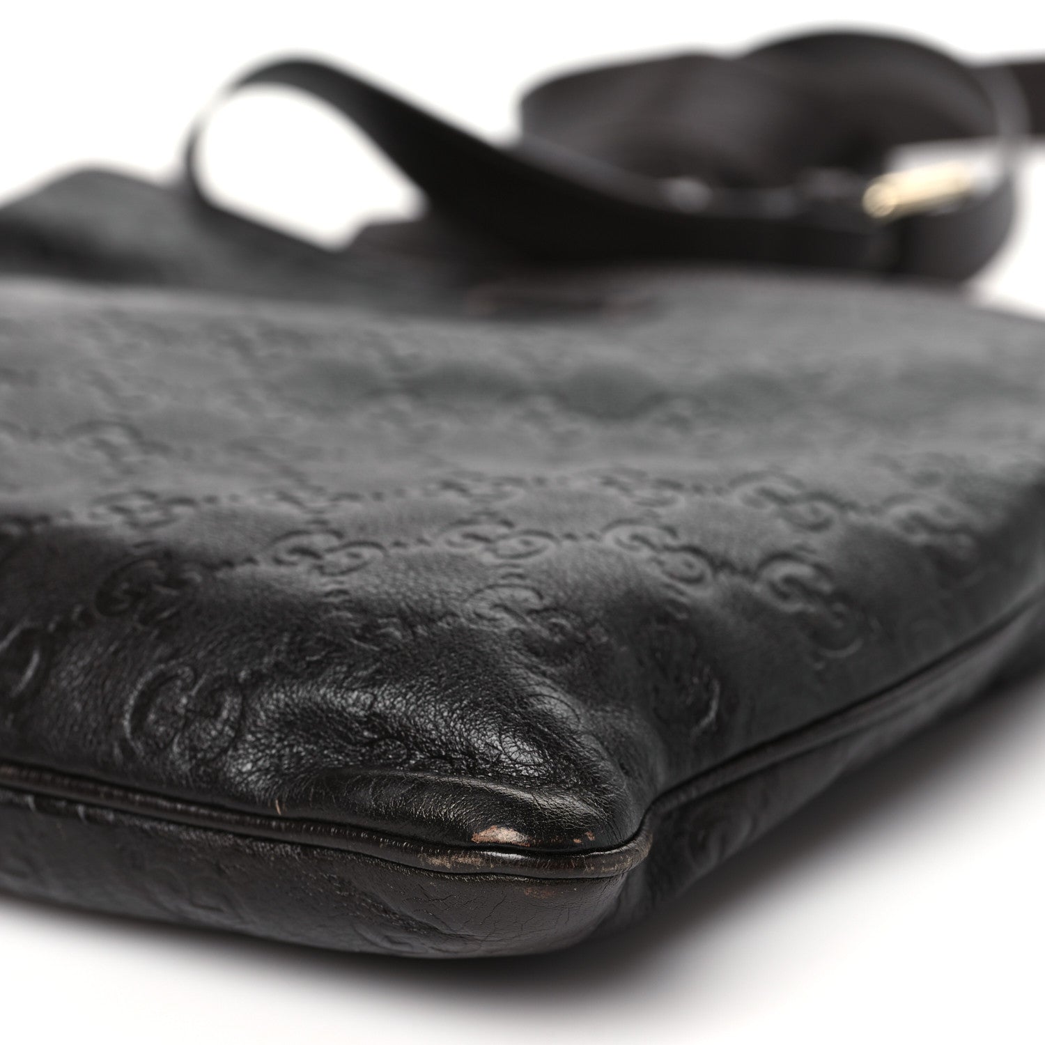 Gucci Guccissima Medium Flat Messenger Bag Dark Brown Dark Brown 10 of 13