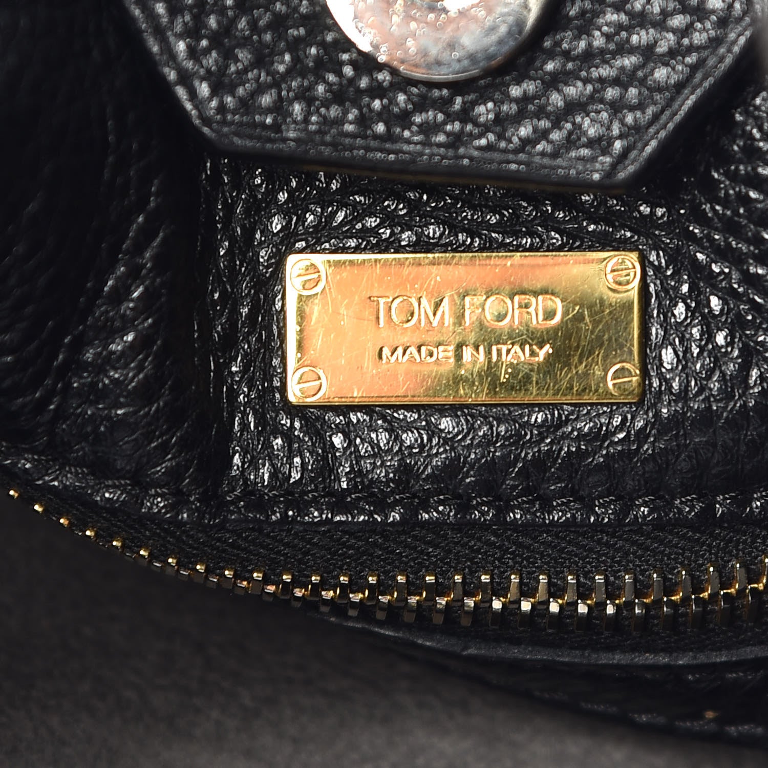 Tom Ford Calfskin Large Alix Padlock Zip Shoulder Bag Black 7 of 18
