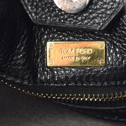 Tom Ford Calfskin Large Alix Padlock Zip Shoulder Bag Black 7 of 18