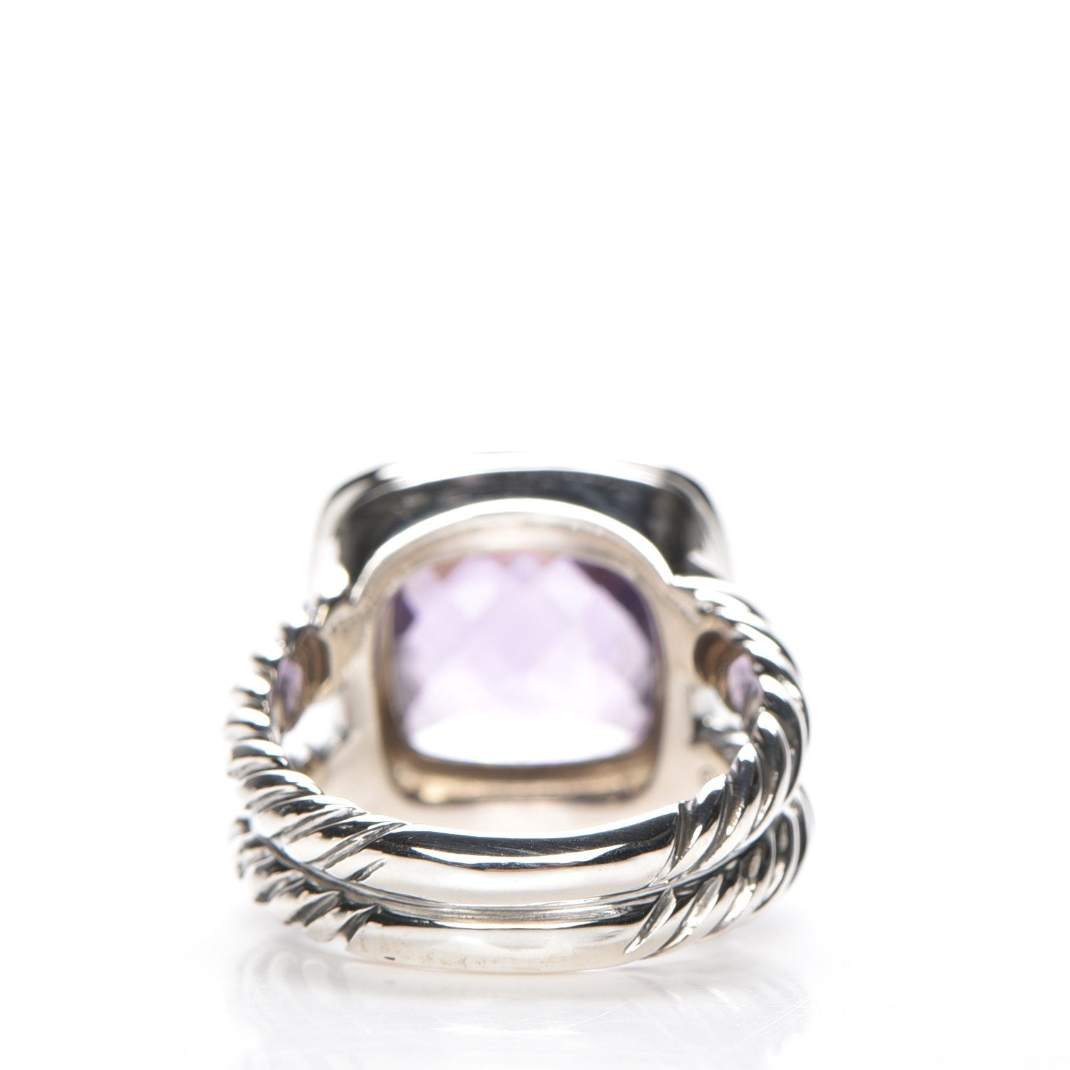 David Yurman Sterling Silver Diamond Amethyst 11mm Albion Ring 51.5 6 4 of 6