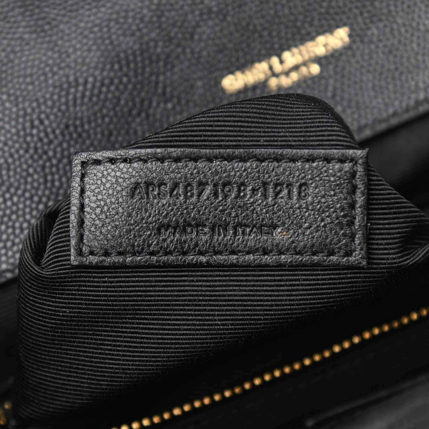 Saint Laurent Grain De Poudre Textured Mixed Matelasse Large Triquilt Monogram Satchel Black 7 of 12