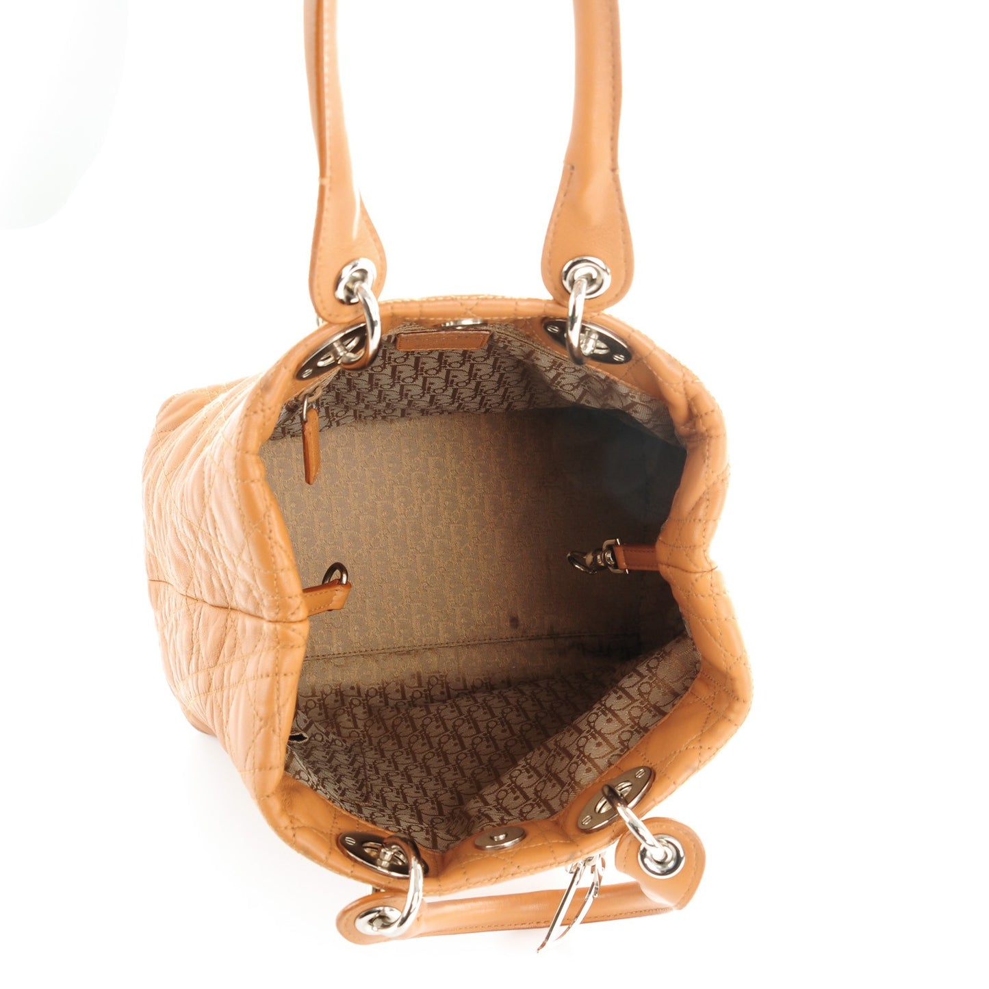 Lambskin Cannage Soft Large Lady Dior Tote Tan