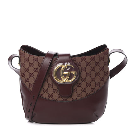 Gucci GG Monogram Calfskin Medium Arli Shoulder Bag Sahara Rubino Chardonnay 1 of 9