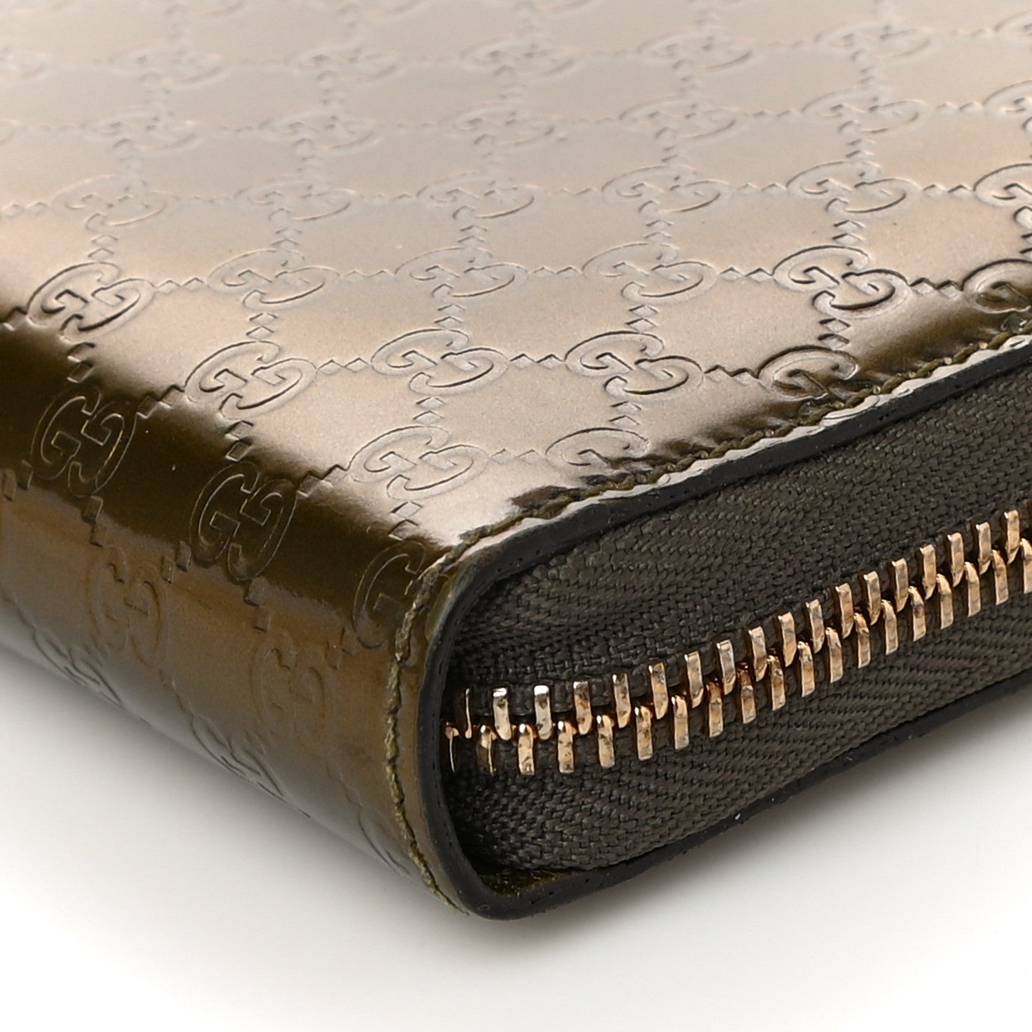 Gucci Shine Microguccissima Lovely Heart Zip Around Wallet Gold 9 of 10