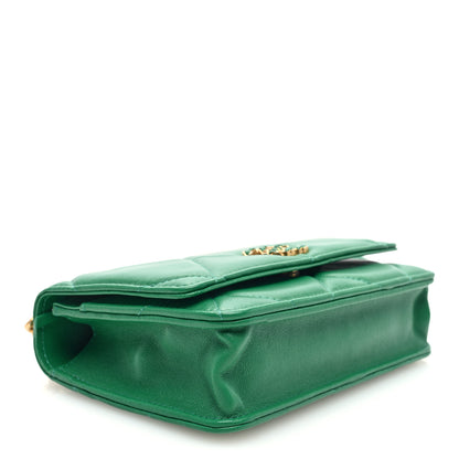 Chanel Lambskin Quilted Chanel 19 Wallet On Chain WOC Green 4 of 10