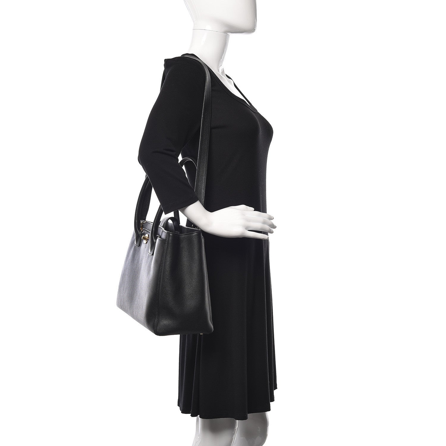 Chanel Calfskin Cerf Executive Shopper Tote Black 3 of 11
