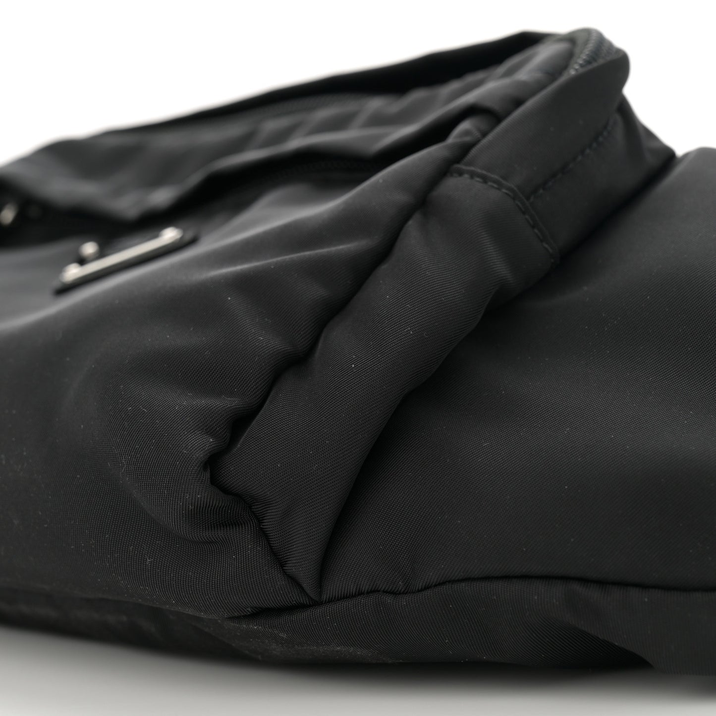 Tessuto Nylon Double Pocket Belt Bag Black