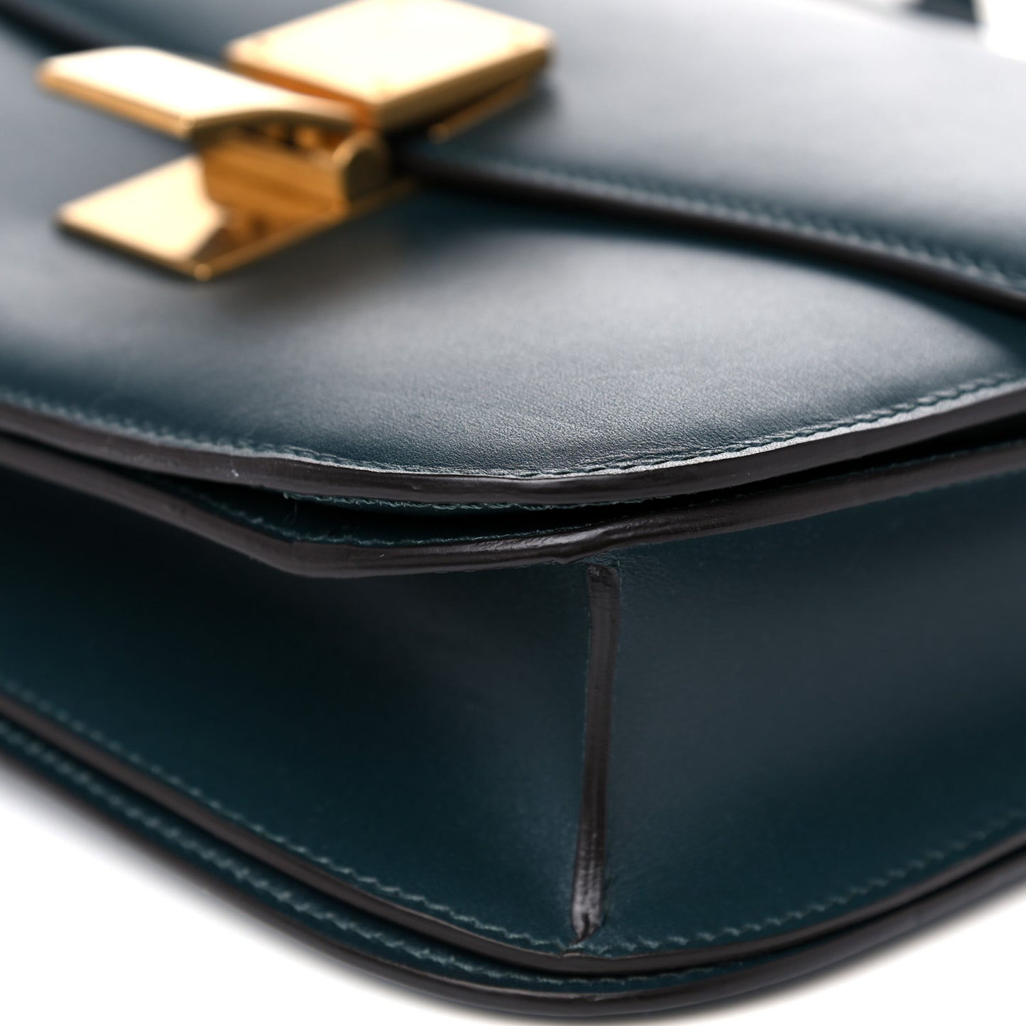Box Calfskin Medium Classic Box Flap Bag Dark Green