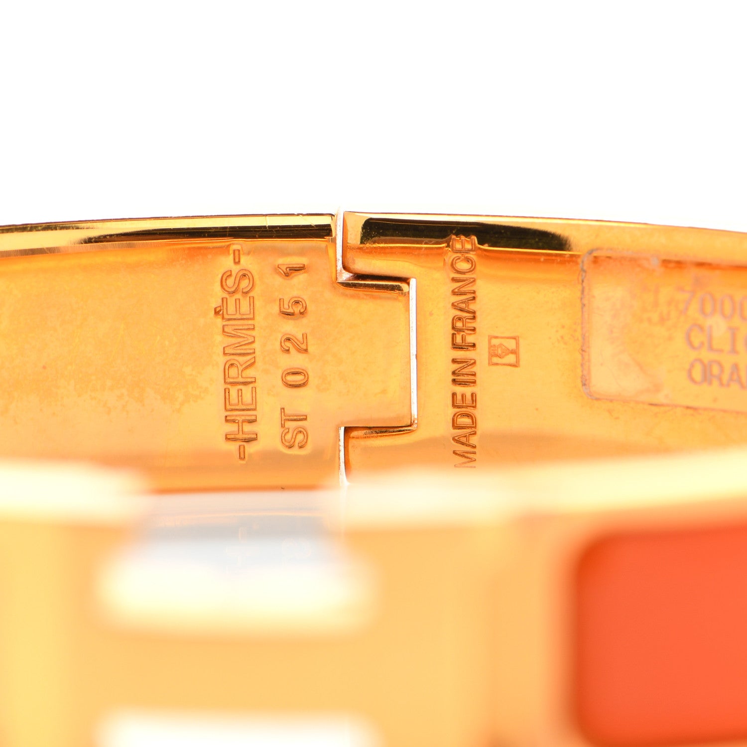 Hermes Enamel Narrow Clic Clac H Bracelet PM Orange 4 of 5