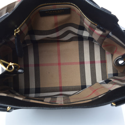 Burberry Soft Grain Calfskin Medium Buckle Tote Black 6 of 11