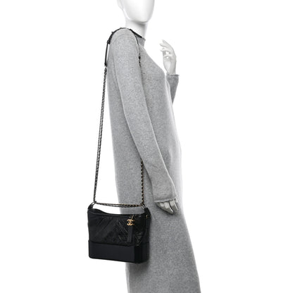 Chanel Aged Calfskin Quilted New Medium Gabrielle Hobo Black 2 of 11