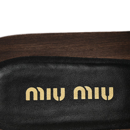 Miu Miu Patent Logo Slide Clogs 36 Black 9 of 9