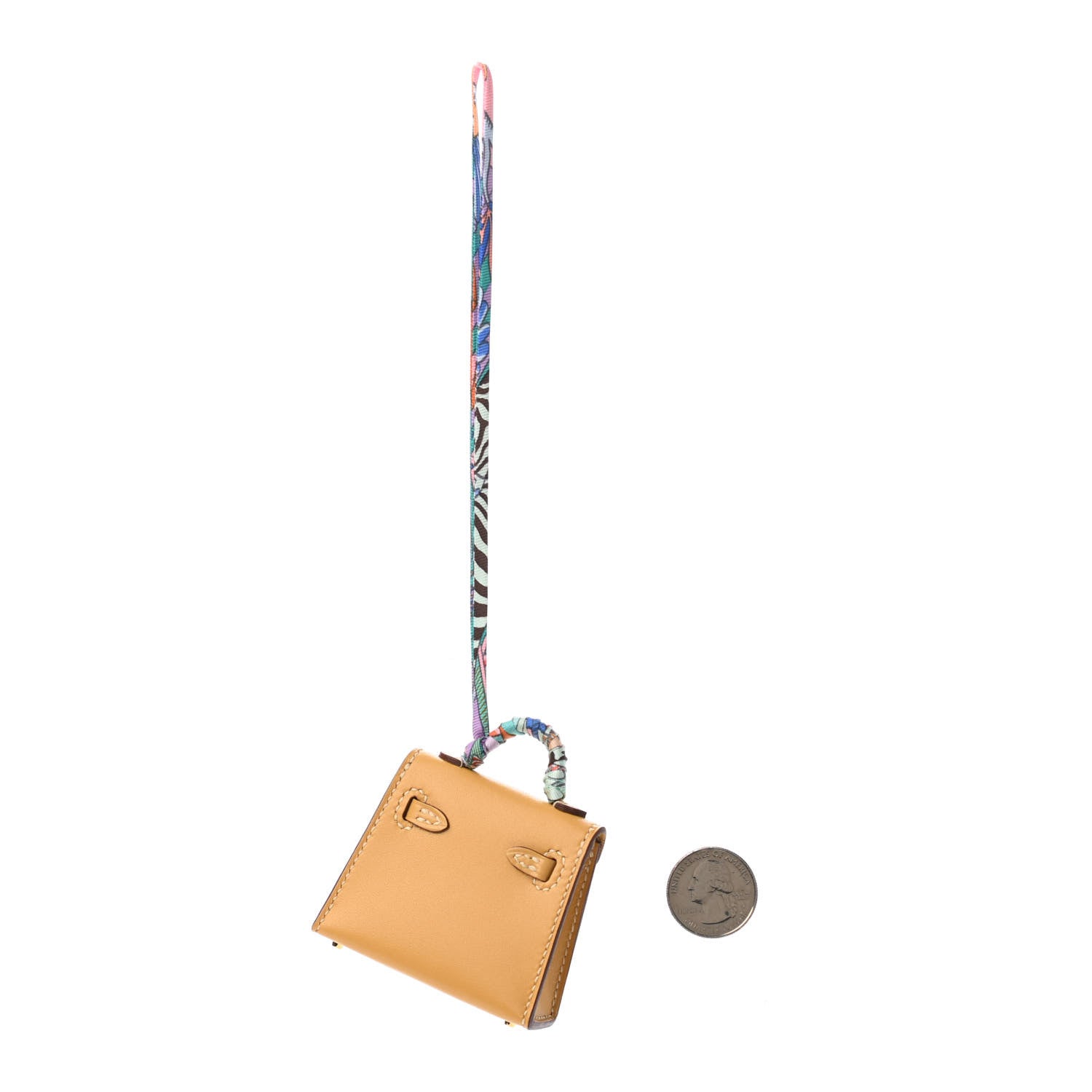 Hermes Tadelakt Mini Kelly Twilly Bag Charm Paille 2 of 3