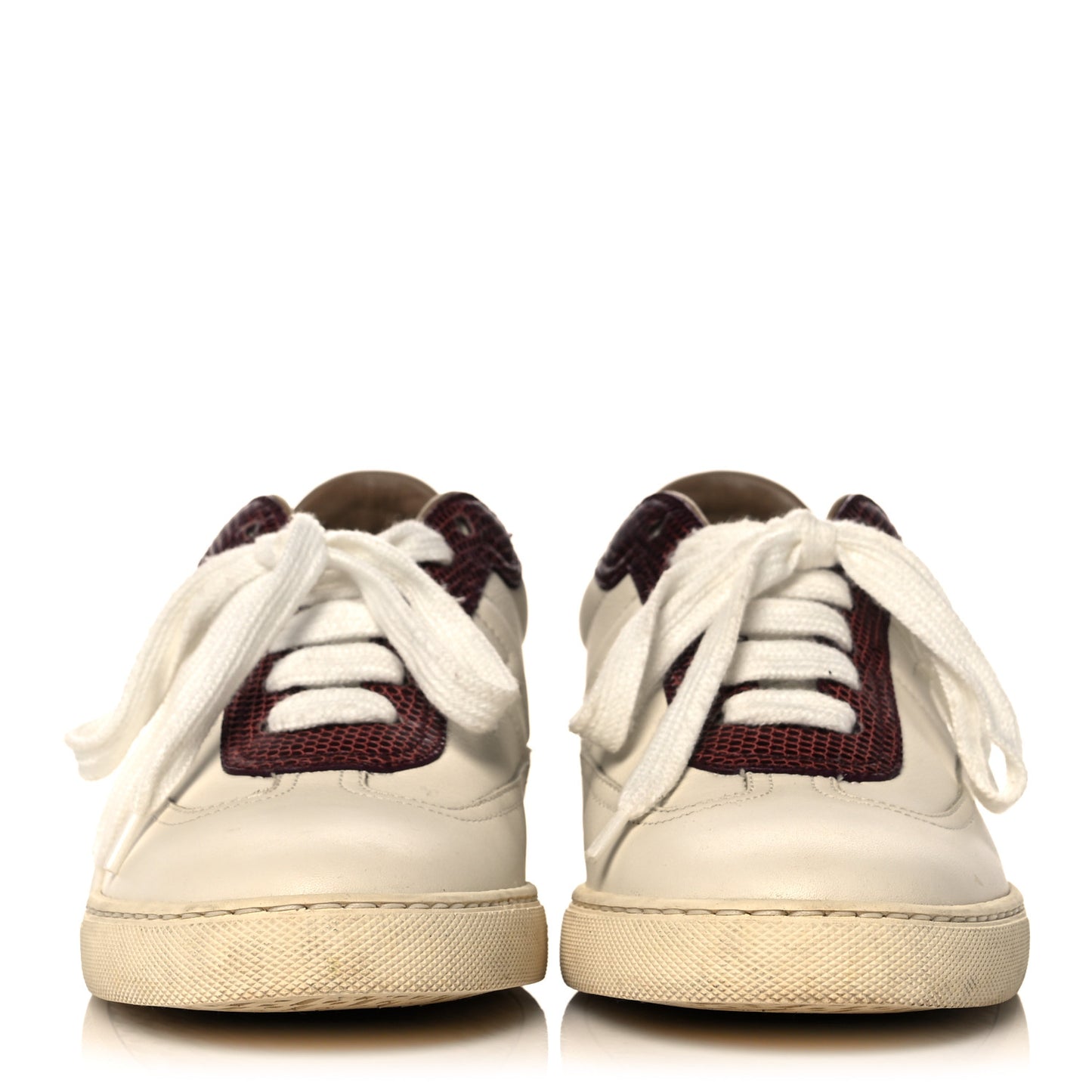 Calfskin Lizard Womens Quicker Sneakers 35 White Bordeaux