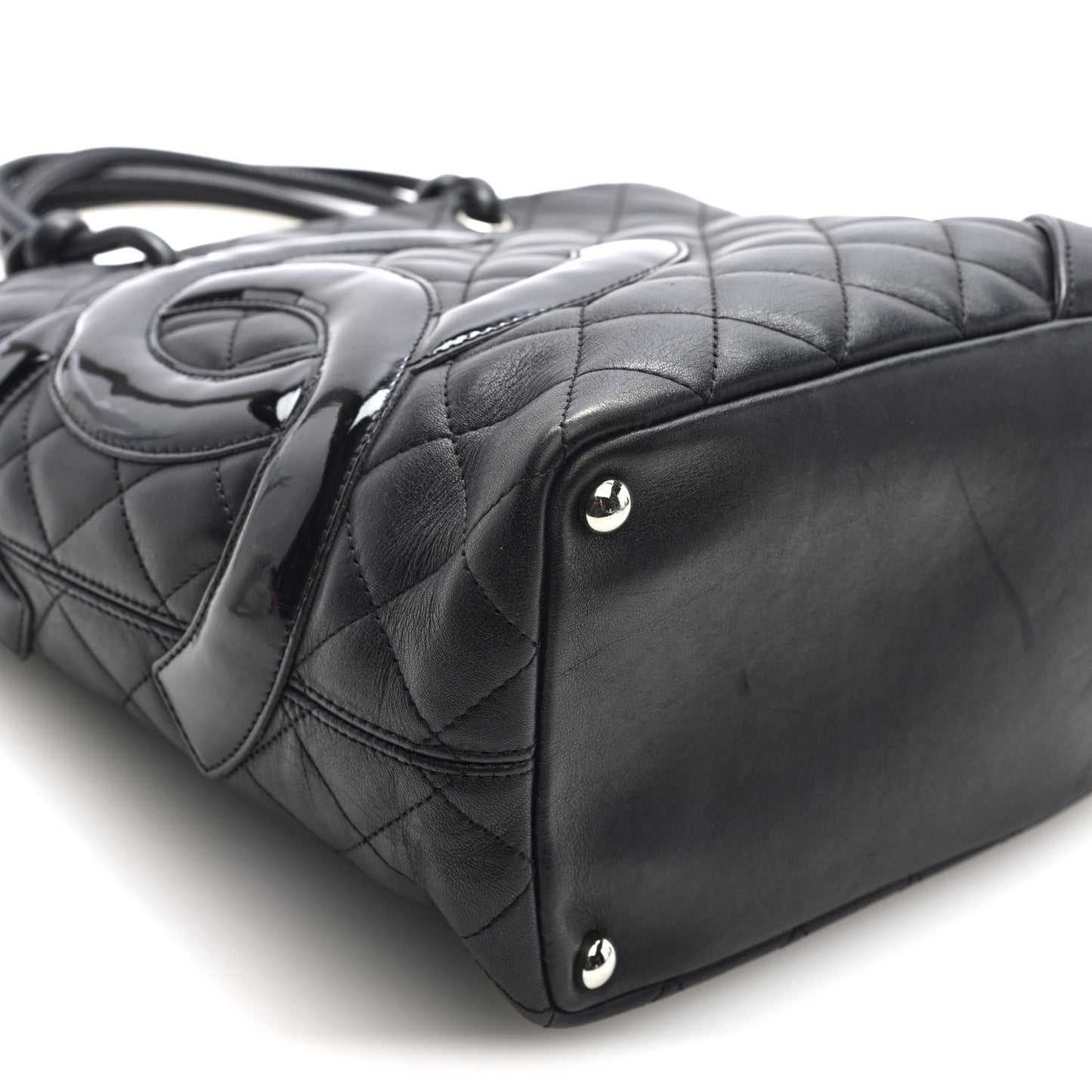 Calfskin Quilted Medium Cambon Tote Black