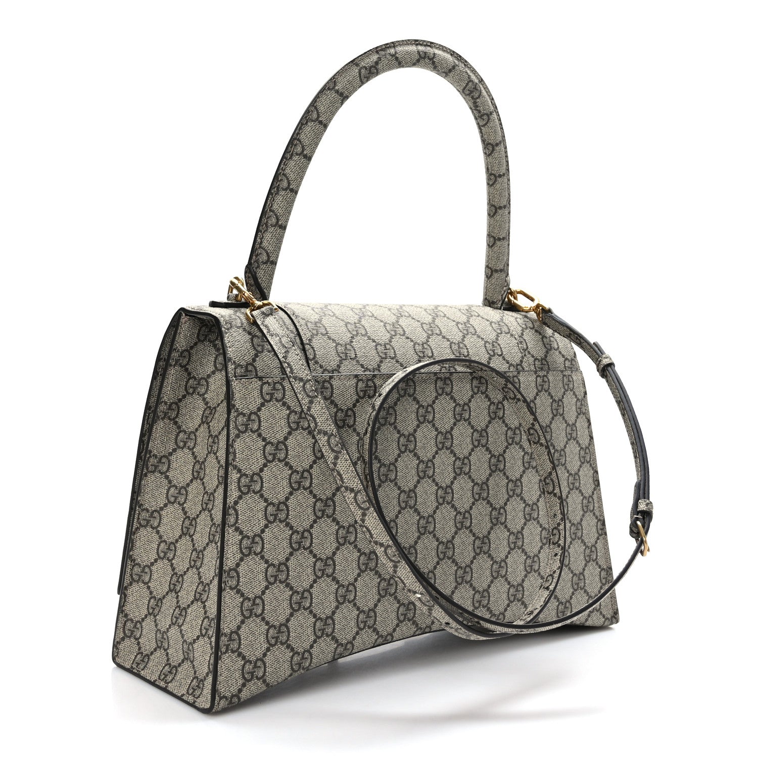 Balenciaga X GUCCI GG Supreme Monogram Medium Hourglass Top Handle Bag Beige Ebony 3 of 9