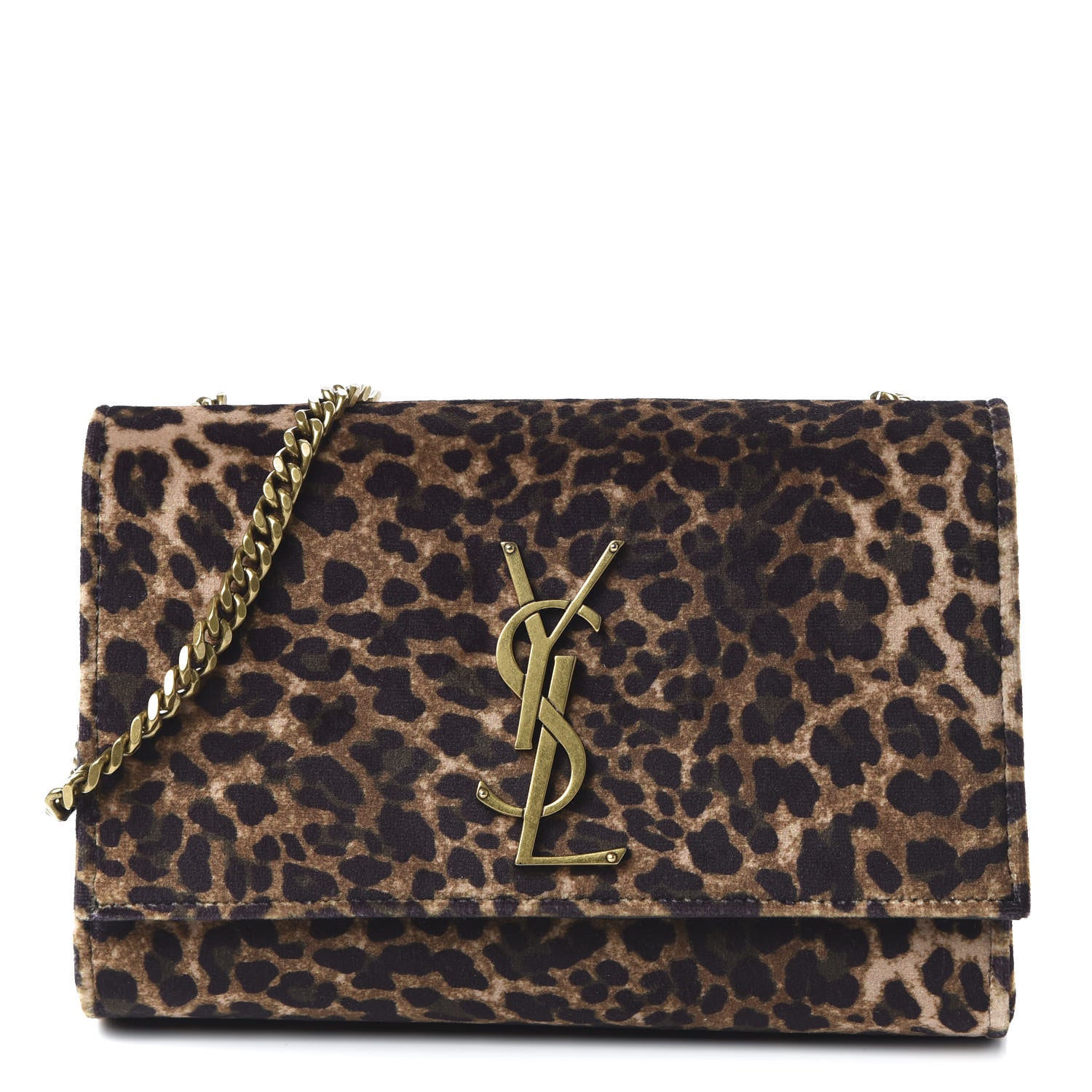 Saint Laurent Jacquard Leopard Small Monogram Kate Satchel Manto Natural 1 of 9
