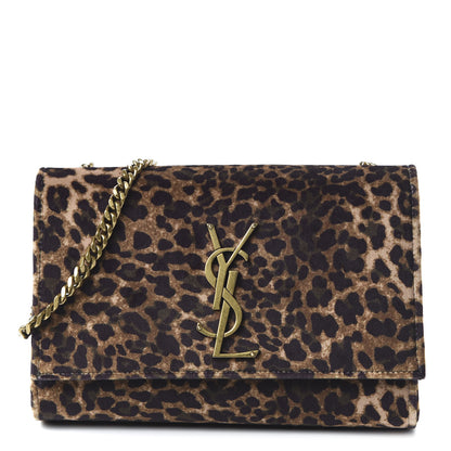 Saint Laurent Jacquard Leopard Small Monogram Kate Satchel Manto Natural 1 of 9