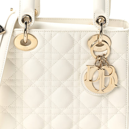 Christian Dior Lambskin Cannage Small My ABCDior Lady Dior White 8 of 10