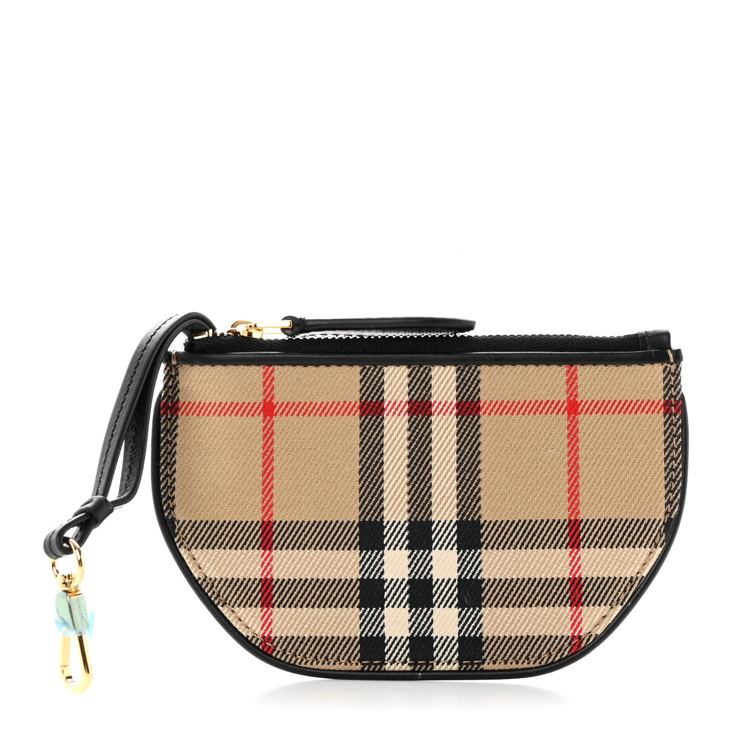 Cotton Calfskin Vintage Check Olympia Coin Purse Archive Beige