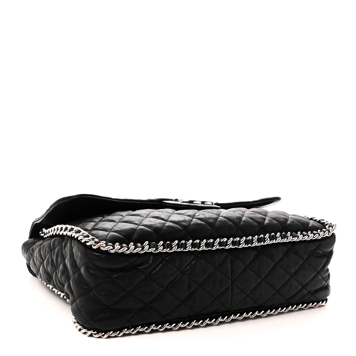 Chanel Washed Lambskin Quilted Maxi Chain Around Flap Black Black 4 of 11