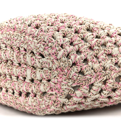 Chanel Mixed Fibers Calfskin Crochet Small Shopping Bag Beige Pink 10 of 11